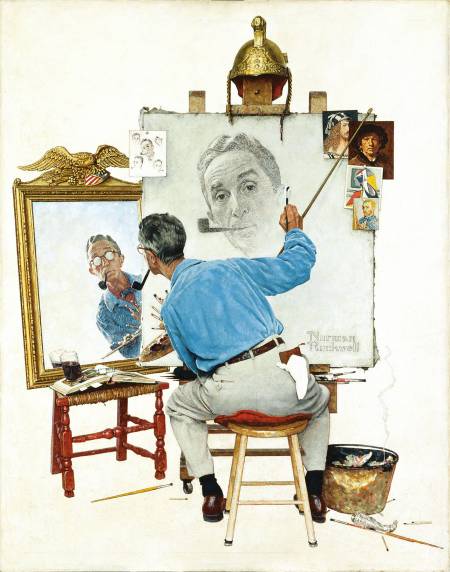 Norman Rockwell "Triple Self-Portrait" (1960)